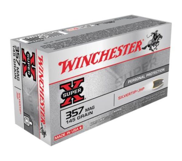 Winchester Super X 357 Rem Magnum Jacketed Hollow Point 158gr, 50rd Box