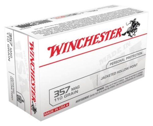 Winchester USA 357 Rem Magnum Jacketed Hollow Point 110gr, 50Box/10Case