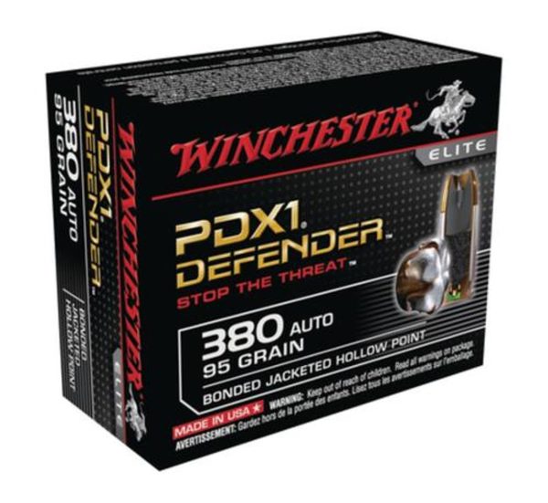 Winchester Bonded PDX1 Defender 380 ACP 95gr, Bonded PDX1 20rd Box