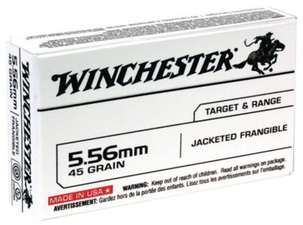 Winchesterchester USA Brand 5.56mm 45gr, Jacketed Frangible 20rd Box