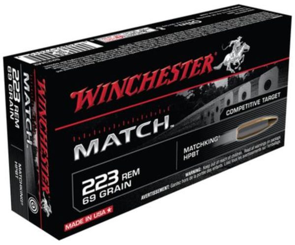 Winchester Match .223 Rem 69gr, Hollow Point Boattail 20rd Box