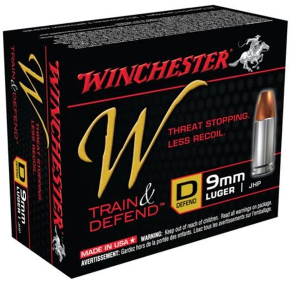 Winchesterchester W Defend 9mm 147 Gr, Jacketed Hollow Point, 20rd Box