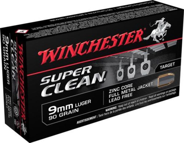 Winchester Spr Cln, 9mm, 90Gr, Full Metal Jacket, 50rd Box