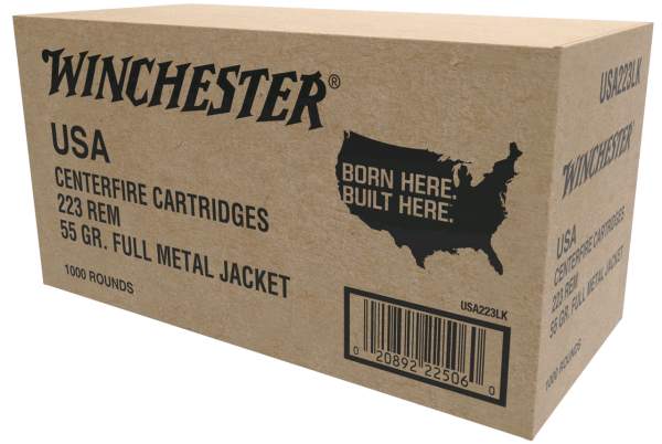 Winchester 223 Rem/5.56 NATO 55gr, Full Metal Jacket, 1000rd/Box