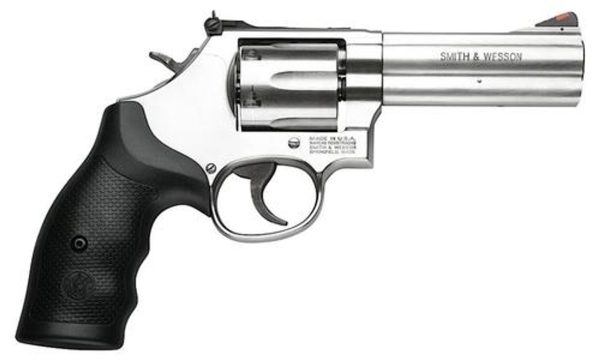 Smith & Wesson 686 Distinguished Combat 357 Mag, 4" Barrel, SS, White Outline/Red Ramp Sights