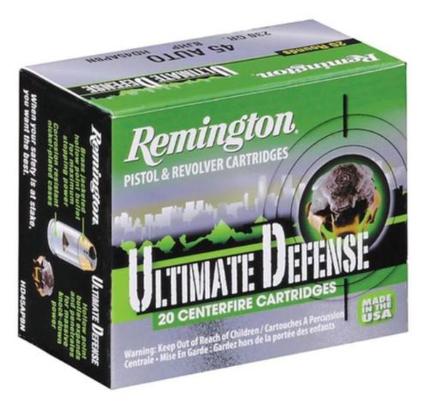 Remington Ultimate Home Defense 380ACP 102gr, Brass Jacketed, Hollow Point, 20rd Box