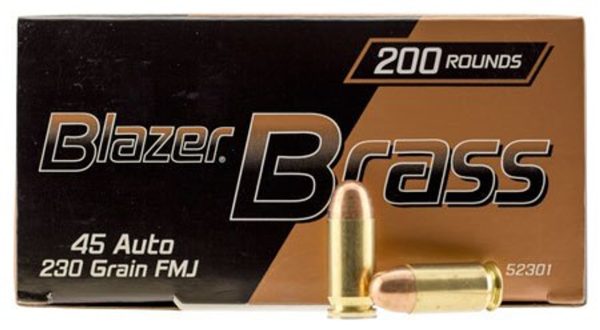 CCI Blazer Brass Ammo Value Pack 45 ACP 230gr, Full Metal Jacket, 200rd/Box