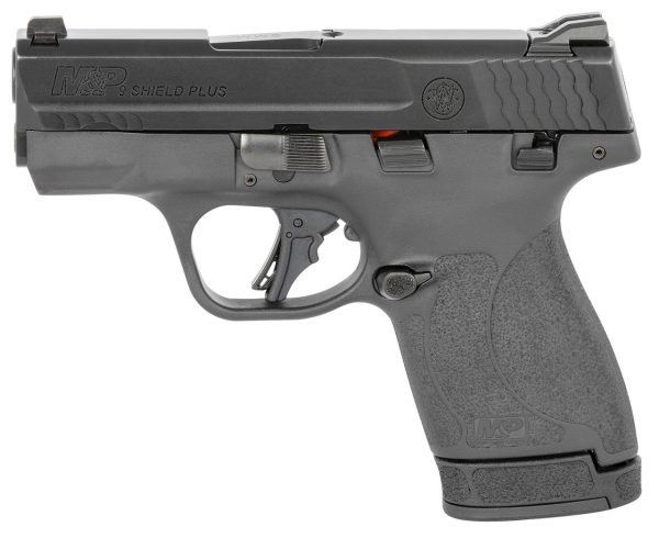 Smith & Wesson, Shield Plus, Striker Fired, Micro-Compact, 9mm, 3.1" Barrel, White Dot Sights, Polymer Frame, Thumb Safety, Flat Face Trigger, 2 Mags, 1-10Rd 1-13Rd, Black - Image 2