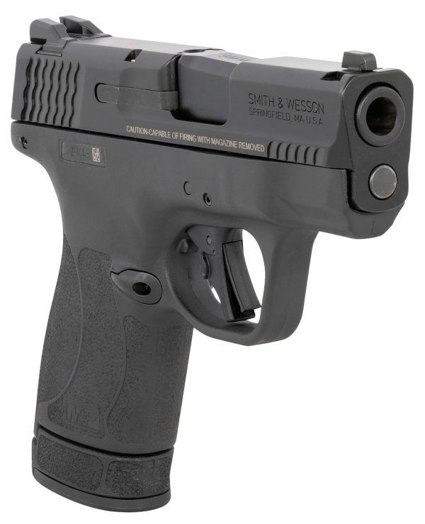 Smith & Wesson, Shield Plus, Striker Fired, Micro-Compact, 9mm, 3.1" Barrel, White Dot Sights, Polymer Frame, Thumb Safety, Flat Face Trigger, 2 Mags, 1-10Rd 1-13Rd, Black - Image 3