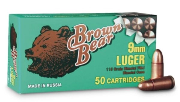 Brown Bear 9mm 115gr, FMJ, 50rd Box