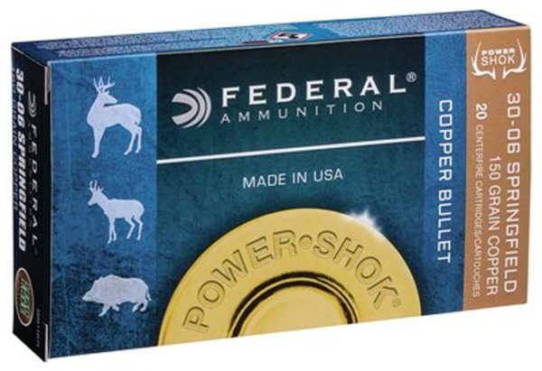 Federal Power-Shok 308 Win/7.62mm 150gr, Copper, 20rd Box