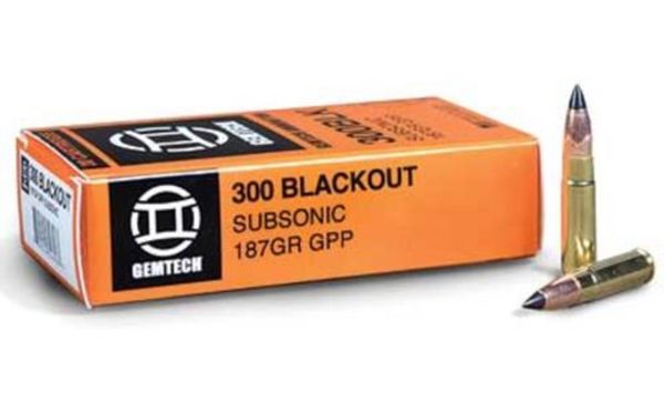 Gemtech .300 Blackout Subsonic 187gr, PolyTip, 20rd Box