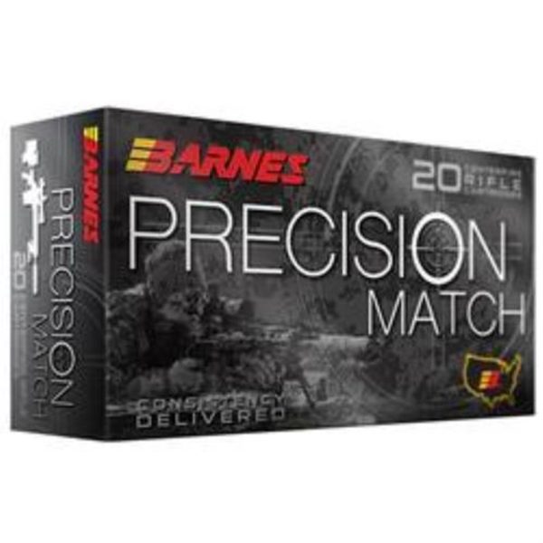 Barnes Precision Match 5.56mm Nato 69gr, Open Tip Match, Boat Tail, 20rd Box