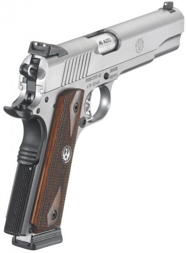 Ruger SR1911, 45 ACP, Novak Sights, SS, Wood Grips - Image 4