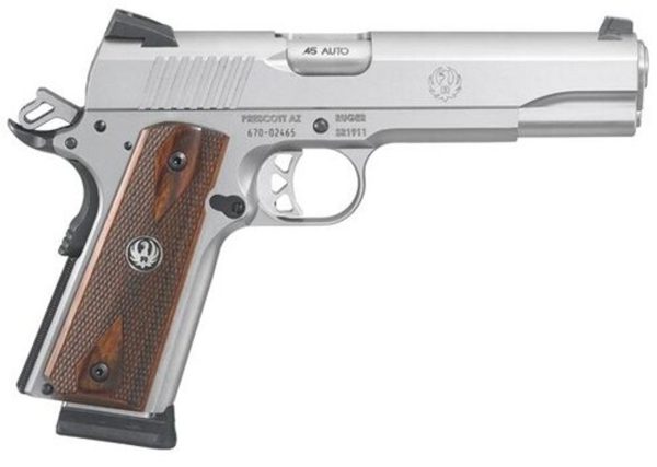 Ruger SR1911, 45 ACP, Novak Sights, SS, Wood Grips - Image 6