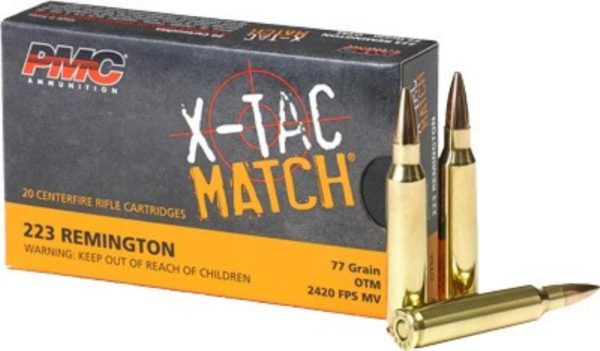 PMC Ammunition X-Tac Match Ammo .223 Rem, 77gr, Sierra Open Tip Match, 20rd Box