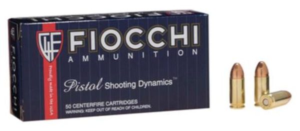 Fiocchi 9mm 115gr, FMJ, 50rd Box