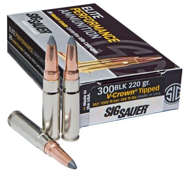 Sig Ammo Hunting 300 Blackout/Whisper 205gr, Open Tip 20rd Box