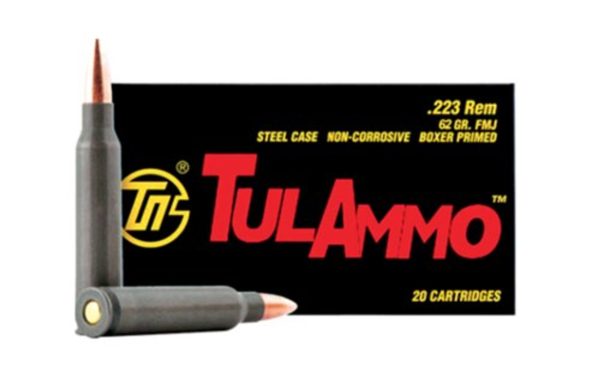 TulaAmmo .223 Rem, 62Gr, FMJ, Steel Case, 20rd Box