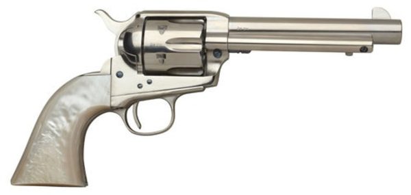 Taylors 1873 Cattleman, .45 Colt, 5.5" Barrel, 6rd, Mother of Pearl Grips, Nickel