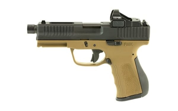 FMK Firearms, Elite Pro, Striker Fired, Compact, 9mm, 4" Barrel, Polymer Frame, Optic Ready Slide, Black, Burris Fastfire 3 Red Dot, Fixed Sights, 10Rd, 2 Magazines