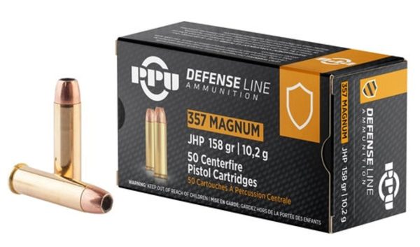 Prvi Partizan Handgun Defense, 357 Magnum, 158gr, Jacketed Hollow Point, 50rd Box