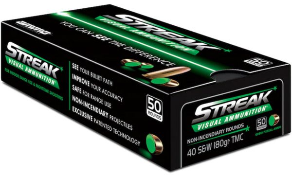 Ammo Inc Streak 40 S&W, 180gr, TMC Green, 50Bx/20Cs