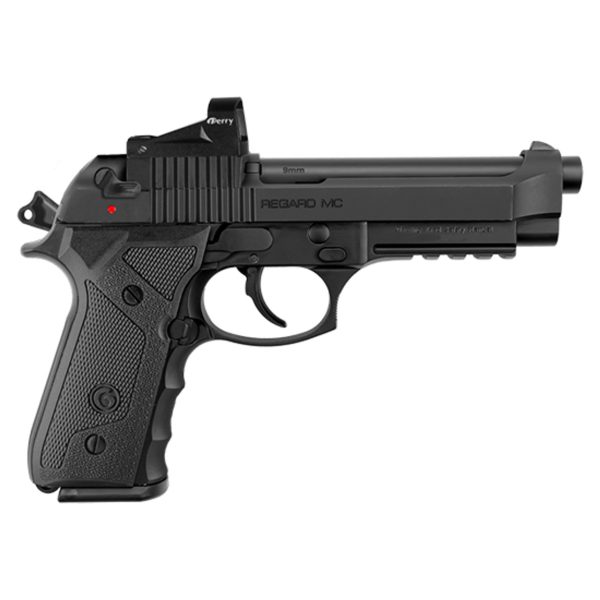 Girsan Regard DA/SA Full Size 9mm, 4.9" Barrel, Aluminum, Black, Ambi Thumb Safety, Far-Dot Red Dot Optic, 18rd