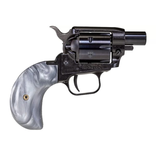 Heritage Barkeep Boot 22LR, 1" Barrel, Alloy, Blued, Black, Grey Pearl Grips, Fixed Sights, Ejector Pin With Wood Handle, 6rd