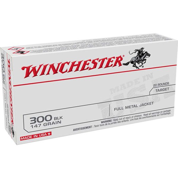 Winchester USA Target 300 Blackout 147gr, Full Metal Jacket, 20rd Box