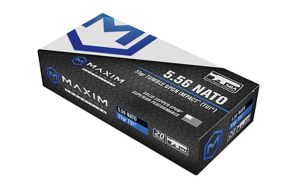 Maxim 5.56x45mm NATO 55gr TUI Ammo, 20rd Box