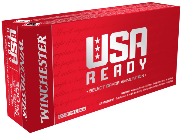 Winchester USA Ready 300 Blackout 125gr, Open Tip Range, 20rd Box