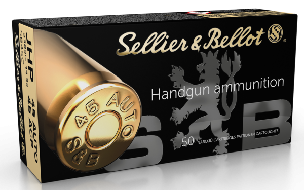 Sellier & Bellot 45 ACP, 230gr, Jacketed Hollow Point, 50rd Box - Image 2