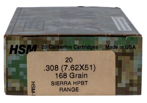 HSM Classics 7.62x51mm 168gr, Sierra MatchKing Boat-Tail Hollow Point, 20rd Box - Image 2