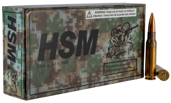 HSM Classics 7.62x51mm 168gr, Sierra MatchKing Boat-Tail Hollow Point, 20rd Box