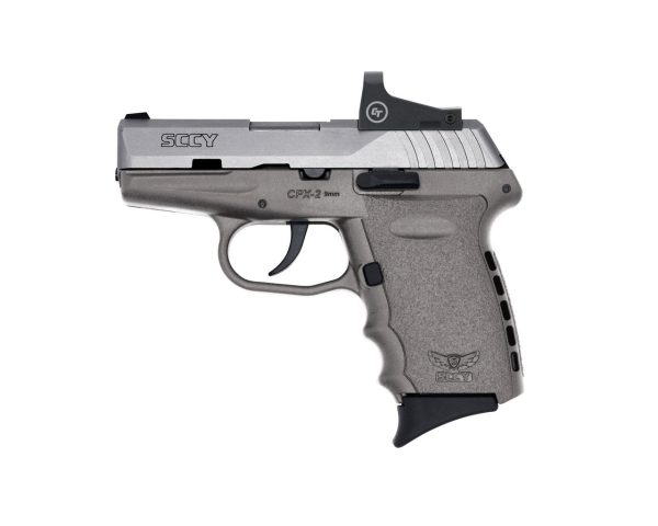 SCCY CPX-2TTSGRD CPX-2, 9mm 3.10" BBL, Stainless Steel Slide, Gray Grip, NMS CTS-1500 Red Dot, 10+1 - Image 2