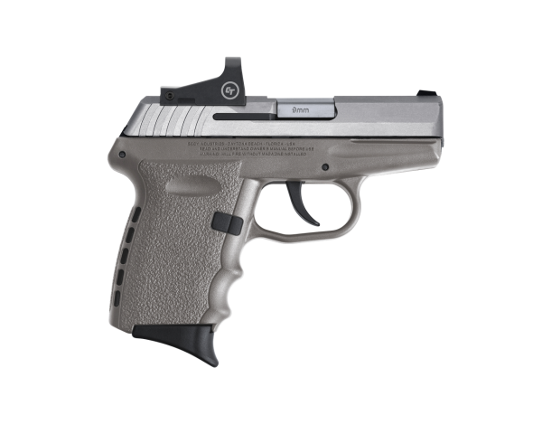 SCCY CPX-2TTSGRD CPX-2, 9mm 3.10" BBL, Stainless Steel Slide, Gray Grip, NMS CTS-1500 Red Dot, 10+1