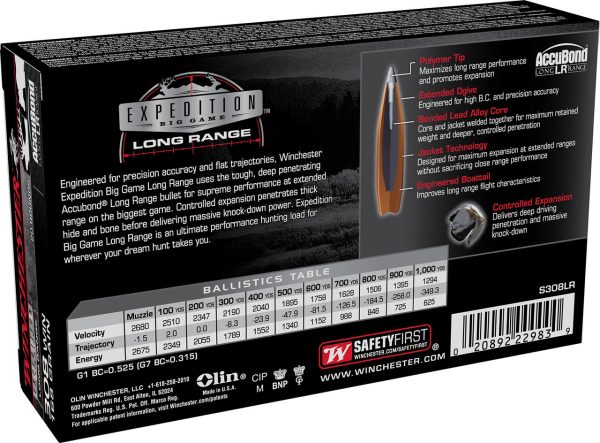 Winchester Expedition Big Ga, me 308 Winchester, 168gr, 20rd Box - Image 2