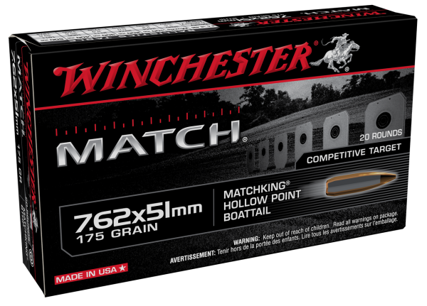 Winchester Match 7.62x51mm, 175gr, Sierra MatchKing BTHP 20Bx/25Cs