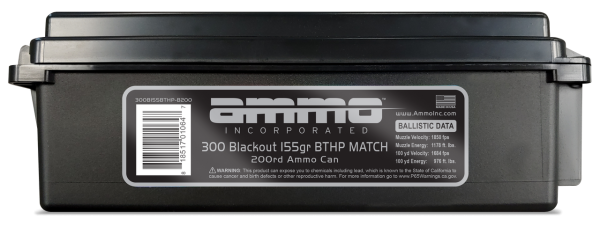 Ammo Inc Signature 300 Blackout, 155gr, Hollow Point Boat-Tail, 200rd Box