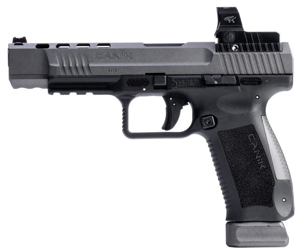 Canik TP9SFx, 9mm, 5.2" Barrel, Tungsten, 3 Dot Sights, MeCanik M02, 20rd - Image 2