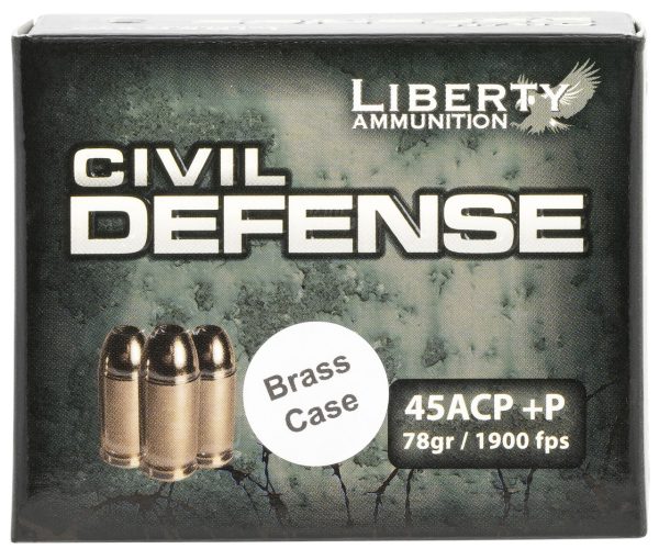 Liberty Ammunition Civil Defense 45 ACP +P, 78gr, LFFHP, Brass Case, 20Bx/50Cs - Image 2