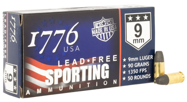 1776 USA Sporting 9mm, 90gr, Lead Free Ball, 50rd Box