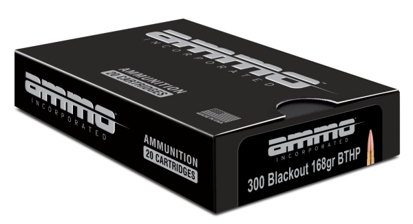 Ammo Inc Hunting 300 Blackout, 168gr, Hollow Point Boat-Tail, 20rd Box