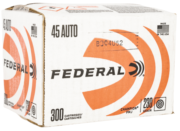 Federal Champion Training 45 ACP, 230gr, FMJ, 300Bx/1Cs