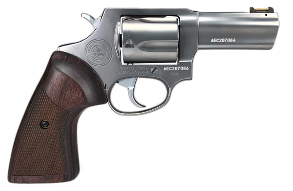 Taurus 605 357 Magnum/38 SPL, 3" Barrel, Silver, Wood Grip, 7rd