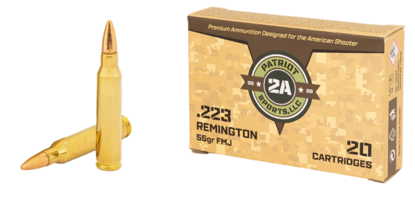 Patriot Sports 223 Remington, 55gr, Full Metal Jacket, 20rd Box