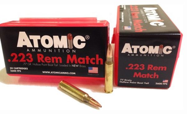 Atomic 223 Rem, 77gr, Hollow Point Boat-Tail, 50rd Box