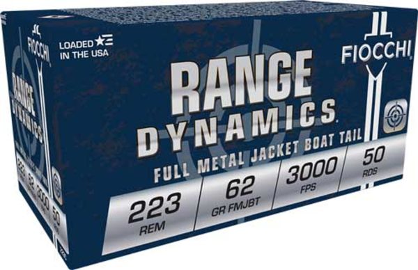 Fiocchi Range Dynamics 223 Remington, 62gr, Full Metal Jacket, 50rd Box