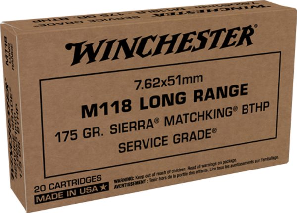 Winchester 7.62x51mm, 175gr, Sierra MatchKing, BTHP, 20rd Box